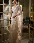 Ivory Sequin Saree