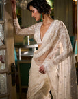 Ivory Sequin Saree