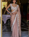 Copper Tissue Organza Saree