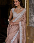 Copper Tissue Organza Saree