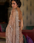 Copper Bold Cut Sequin Saree