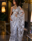 Metallic Silver Saree