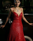 Red Sequin Gown