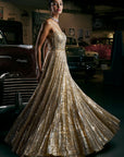 Silver Gold Crystal Gown