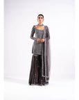 Charcoal Grey Sharara Set