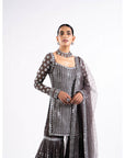 Charcoal Grey Sharara Set