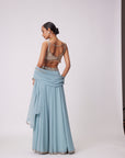 Powder Blue Mirror Embroidered Lehenga Pants set