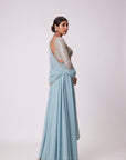 Powder Blue Mirror Embroidered Lehenga Pants set