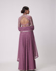 Mud Mauve Hand Embroidered Lehenga Pants Set