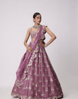 Mud Mauve Sequin Embroidered Lehenga Set