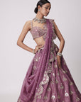 Mud Mauve Sequin Embroidered Lehenga Set