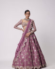 Mud Mauve Sequin Embroidered Lehenga Set