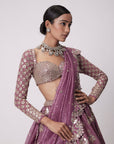 Mud Mauve Sequin Embroidered Lehenga Set