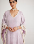 Powder Lilac Chandelier Pearl Drop Kaftan Set