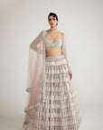 Ash Pink Chandelier Pearl Lehenga Set