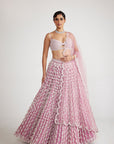 Onion Pink Chandelier Pearl Drop Lehenga Set