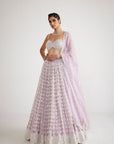 Powder Lilac Chandelier Pearl Drop Lehenga Set