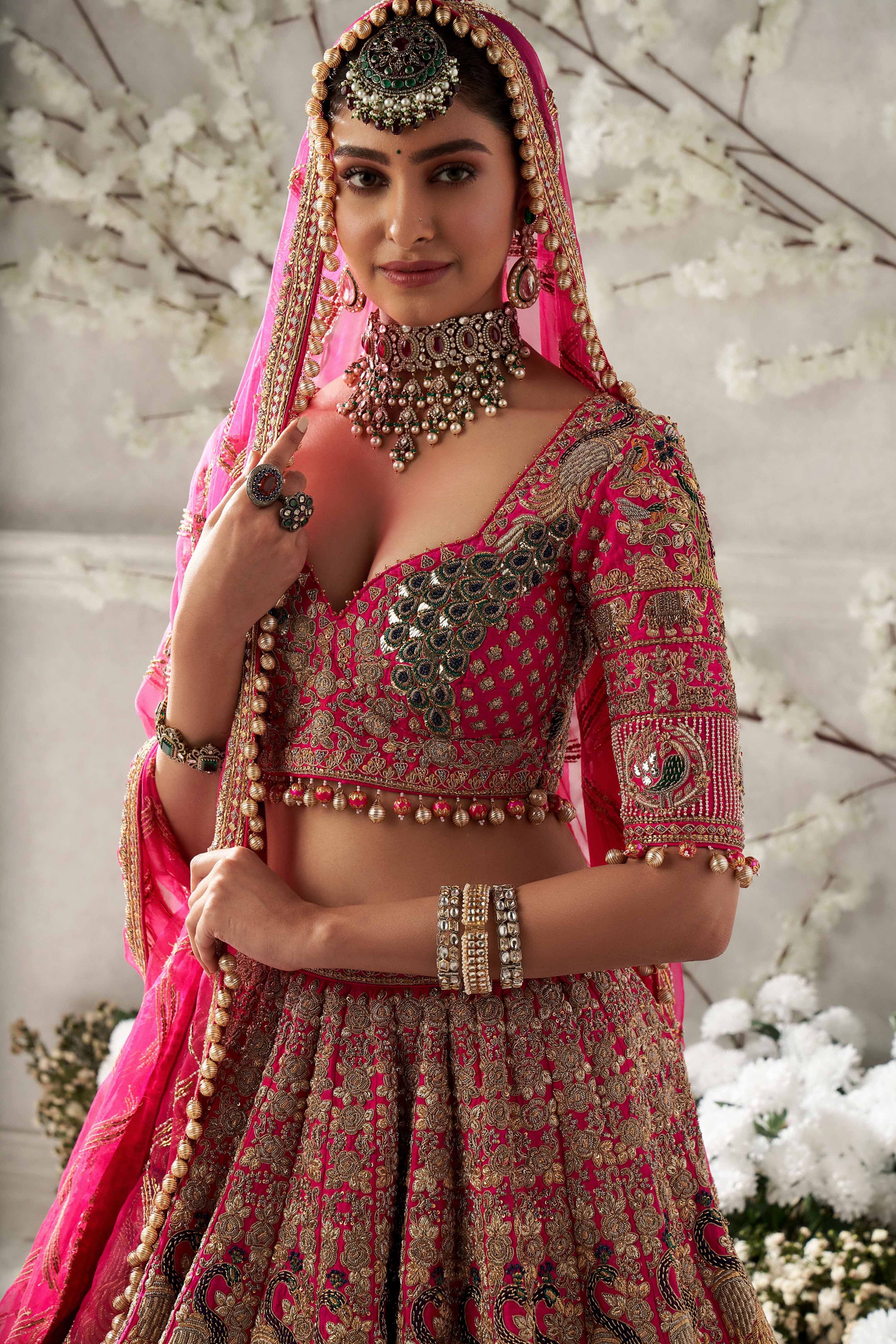 Organza bridal lehenga store