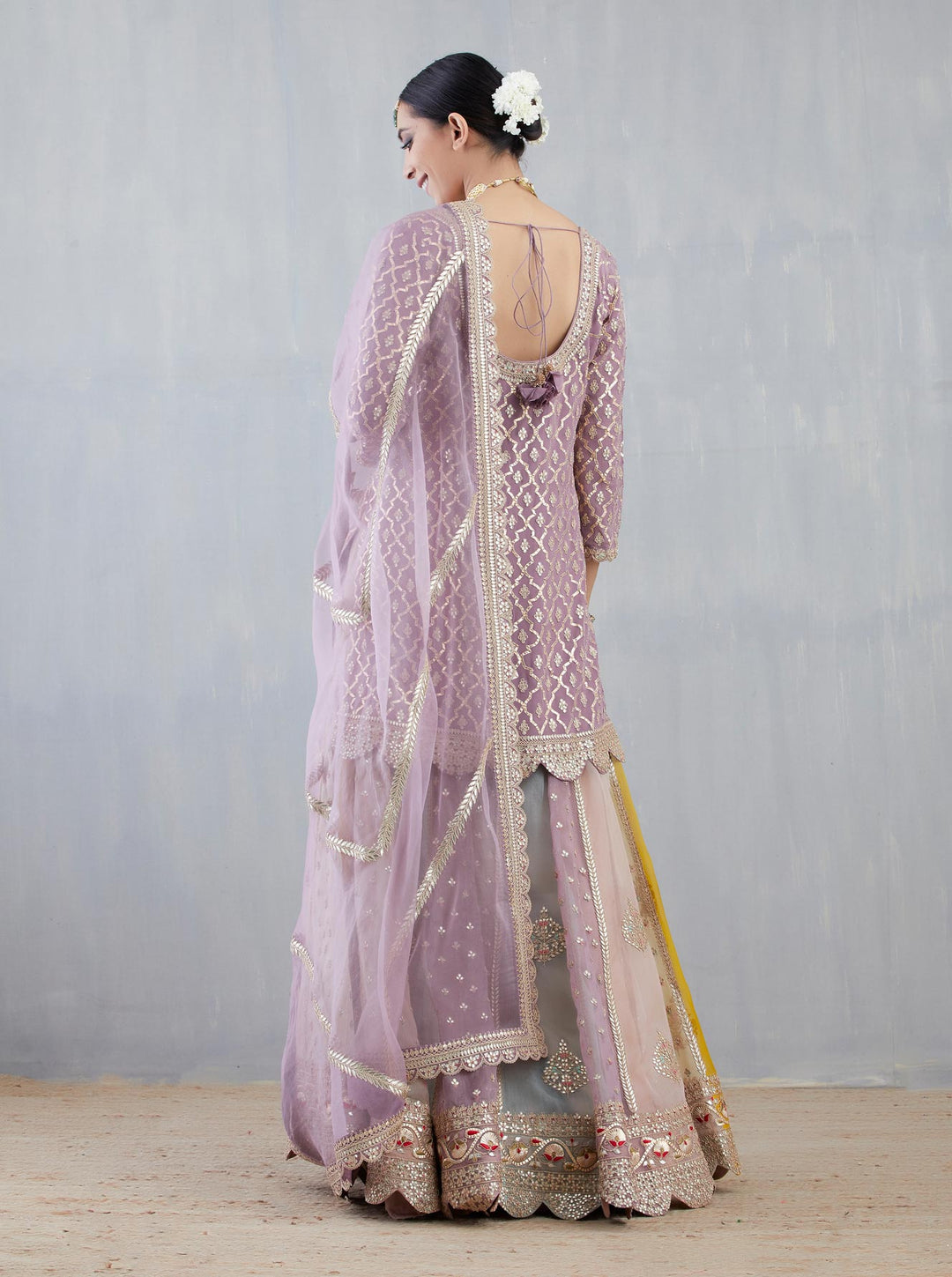 Lavender Organza Sharara Set