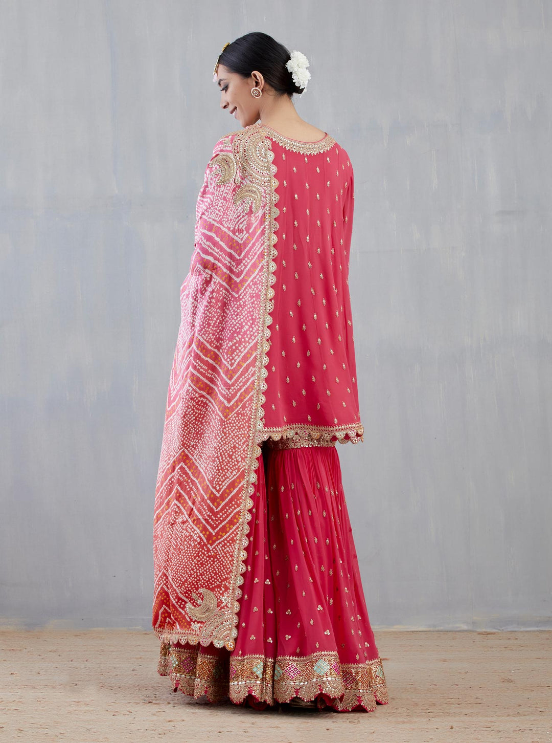 Pink Marori Work Sharara Set