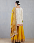 Off White Kurta With A Yellow Sharara Set