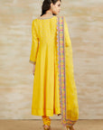 Yellow Tussar Munga Angrakha Set