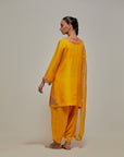 Mustard Gota & Marrori Work Kurta Set I