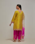 Mustard Bandhani Gota & Marrori Work Kurta Set