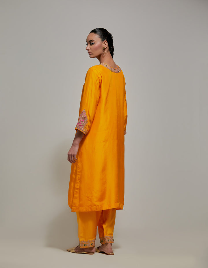 Mustard Gota &amp; Marrori Work Kurta Set III