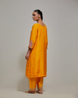 Mustard Gota & Marrori Work Kurta Set III