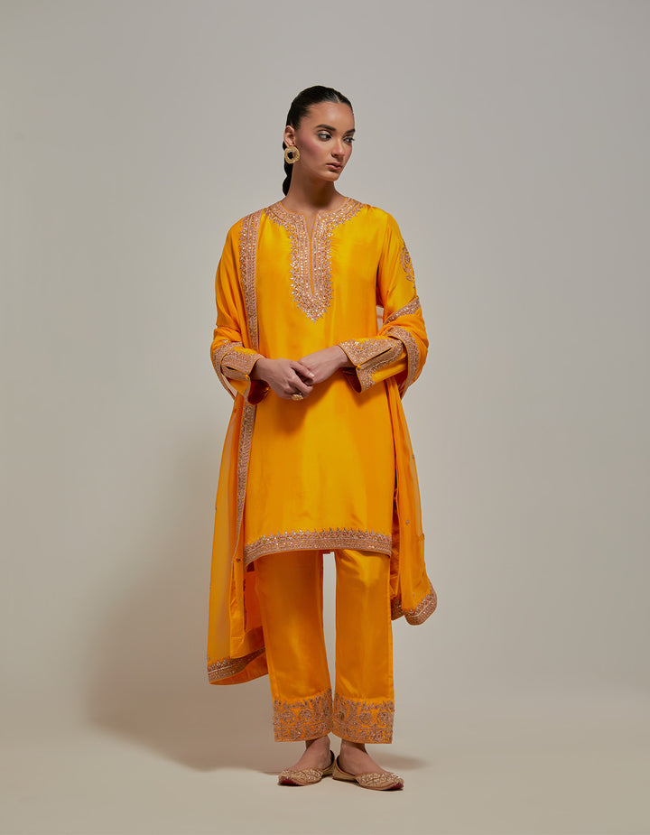 Mustard Gota &amp; Marrori Work Kurta Set II