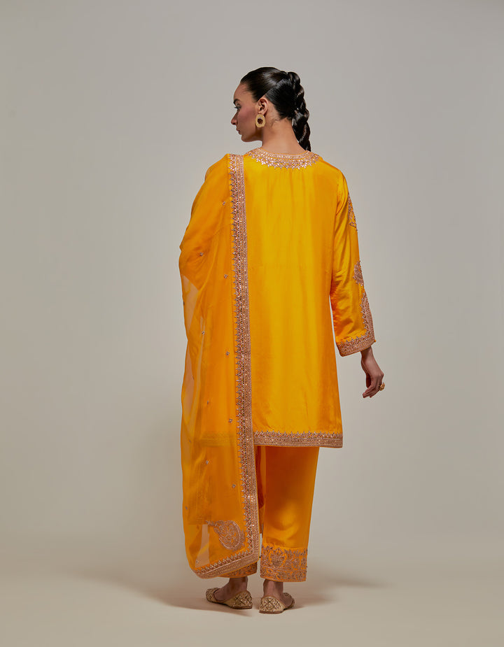 Mustard Gota &amp; Marrori Work Kurta Set II