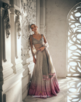 Grey to Pink Ombre Sequins Lehenga