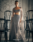 Grey Fishcut Lehenga