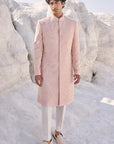 Pink Silk Sherwani Full