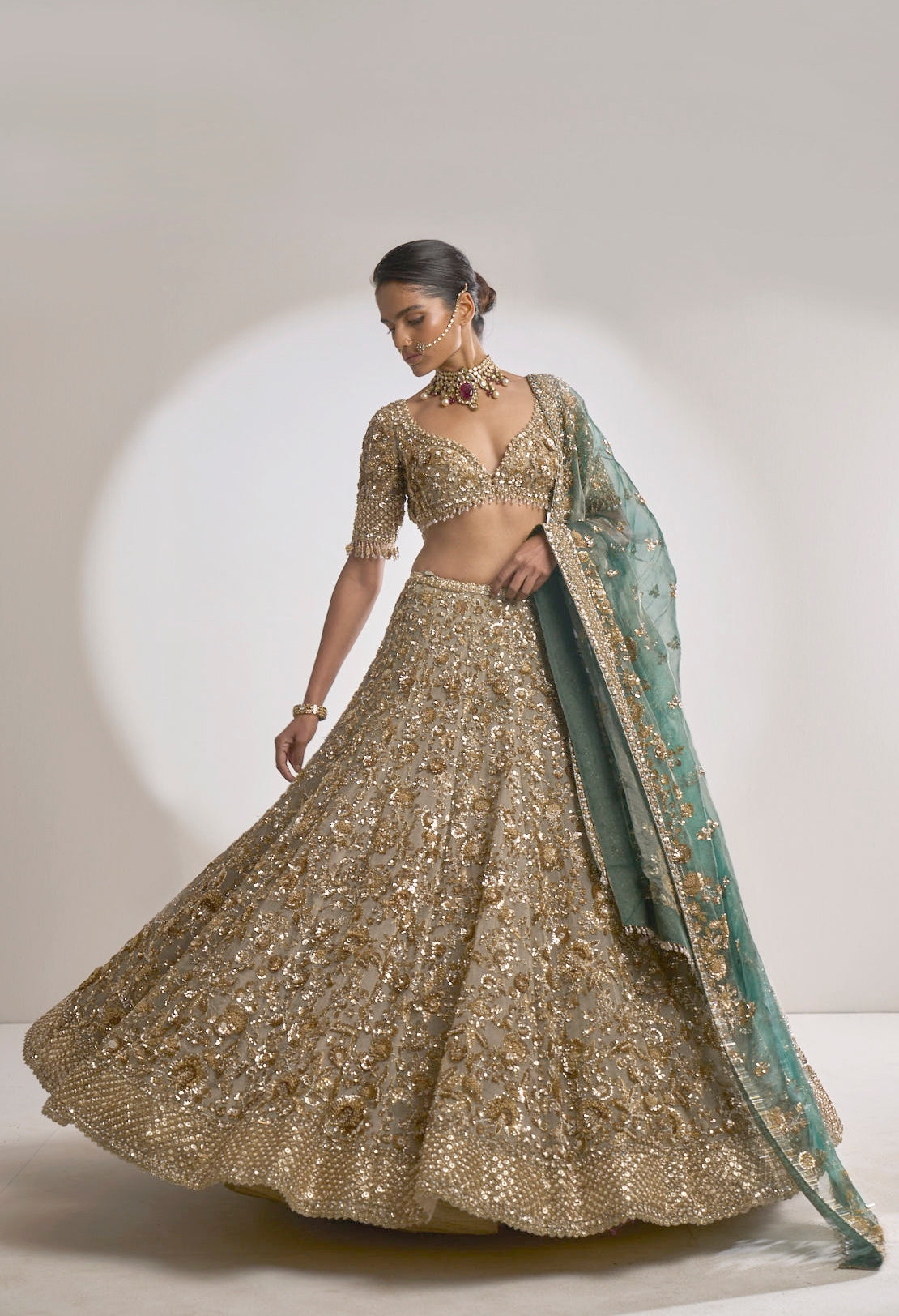 Champagne lehenga best sale