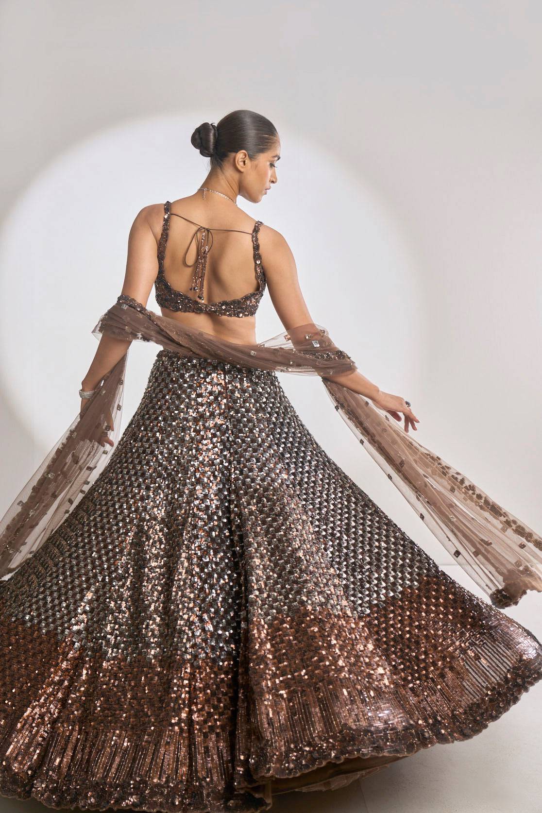 Ambicious Chocolate Colored Party Wear Pear Silk With Embroidered Lehenga  at Rs 1899 | Party Wear Lehenga in Meerut | ID: 22840922797