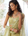 Lime Sequin Lehenga Set