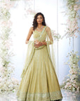 Lime Sequin Lehenga Set