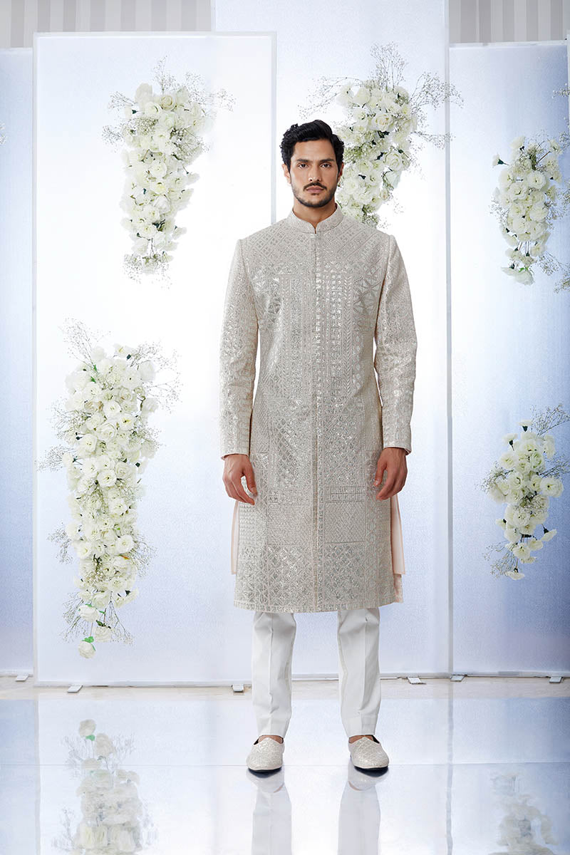 Peach sherwani sale